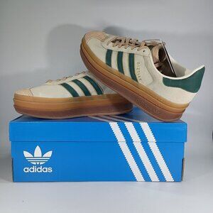 New adidas Originals Gazelle Bold Cream White Collegiate Green Women's Size 7.5